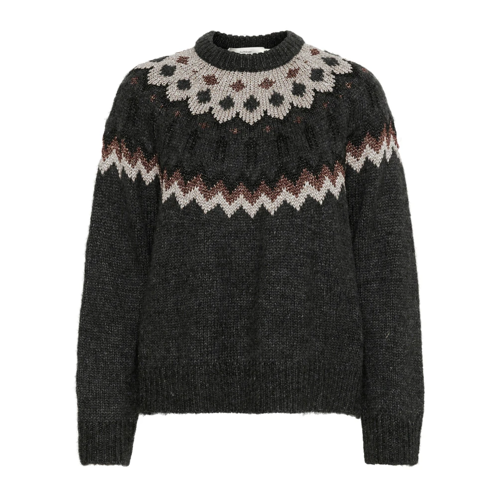 Fair Isle Pullover Genser Mørk Grå