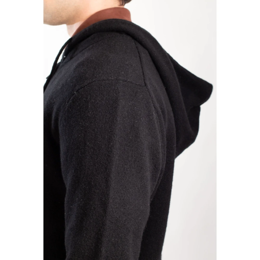 MC2 Saint Barth Lamswol Hoodie in Notting Stijl Black Heren