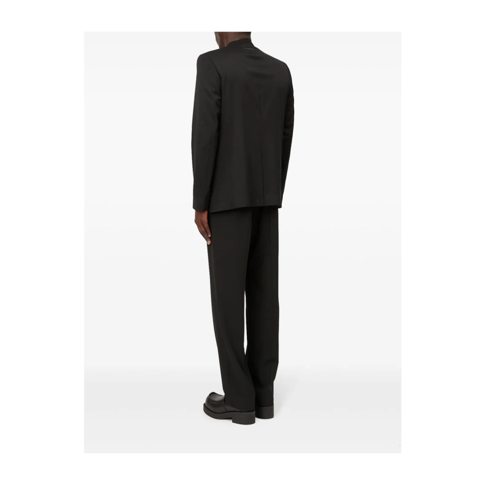 MM6 Maison Margiela Zwarte wollen blend enkelborst jas Black Heren