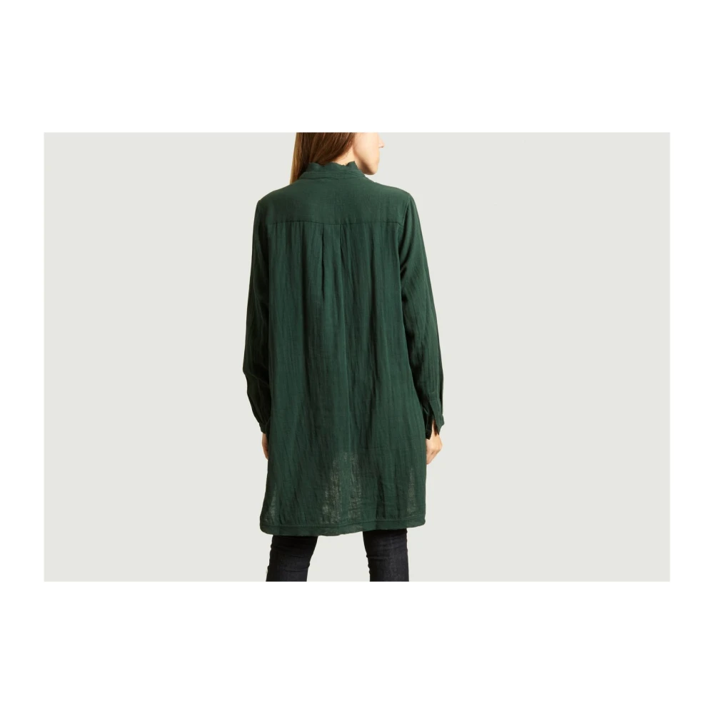 Mes Demoiselles Groene Katoenen Hi-Low Blouse Green Dames