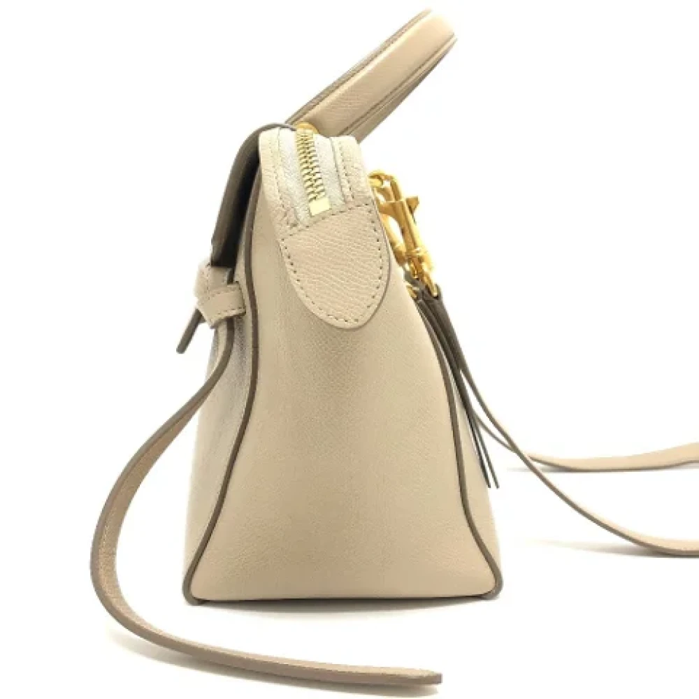 Celine Vintage Pre-owned Leather celine-bags Beige Dames