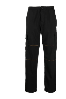 black-cargo-trousers-with-orange-stitching