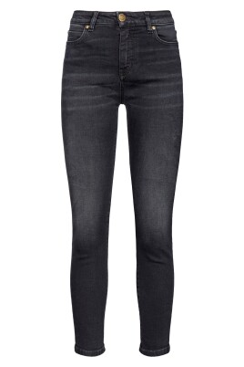 Pantalón skinny efecto mojado negro mujer