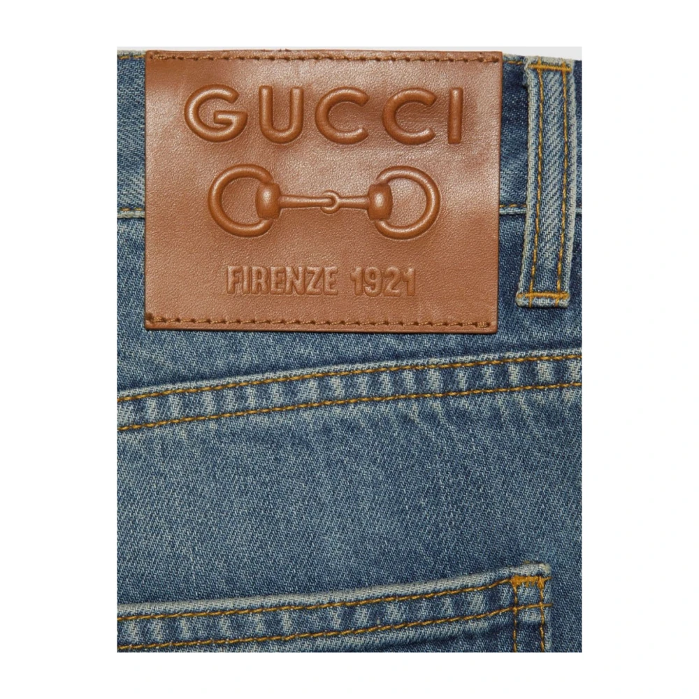 Gucci Blauwe Denim Tapered Jeans Blue Heren