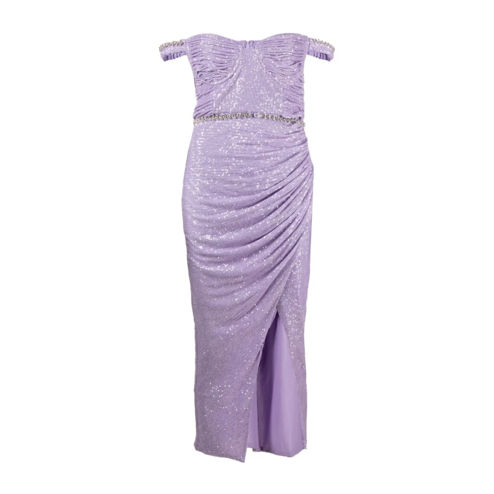 Self Portrait Midi Dresses Purple Dames