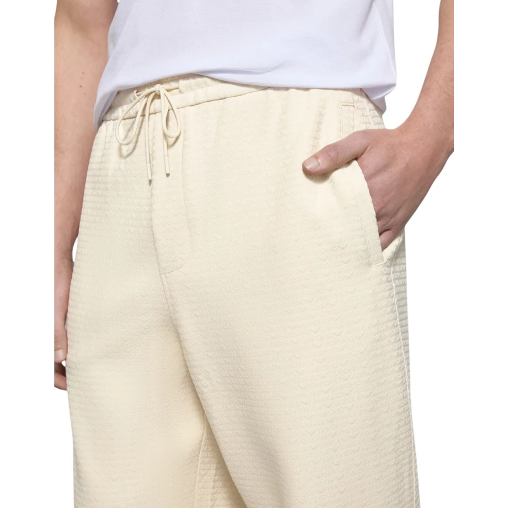 Emporio Armani Tone-on-tone logo jogger sweatpants Beige Heren