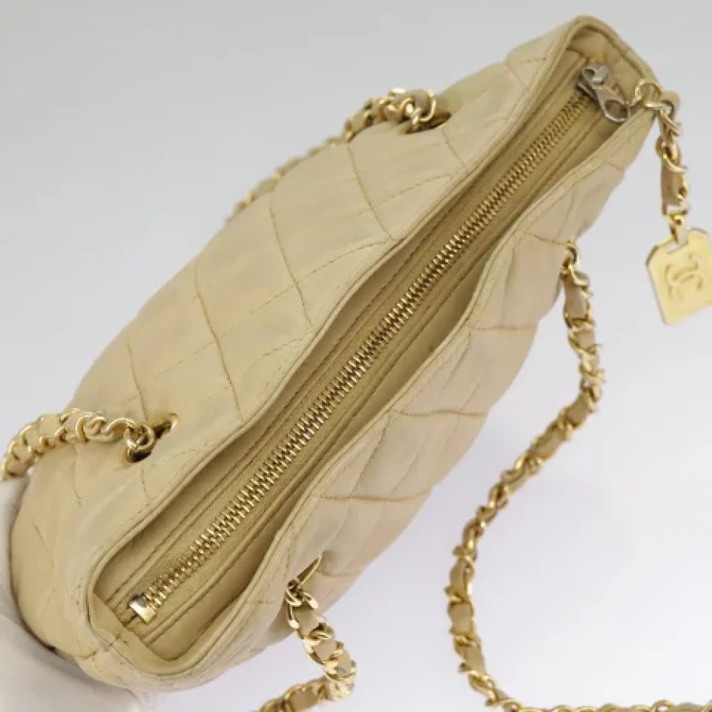 Chanel Vintage Pre-owned Leather chanel-bags Beige Dames