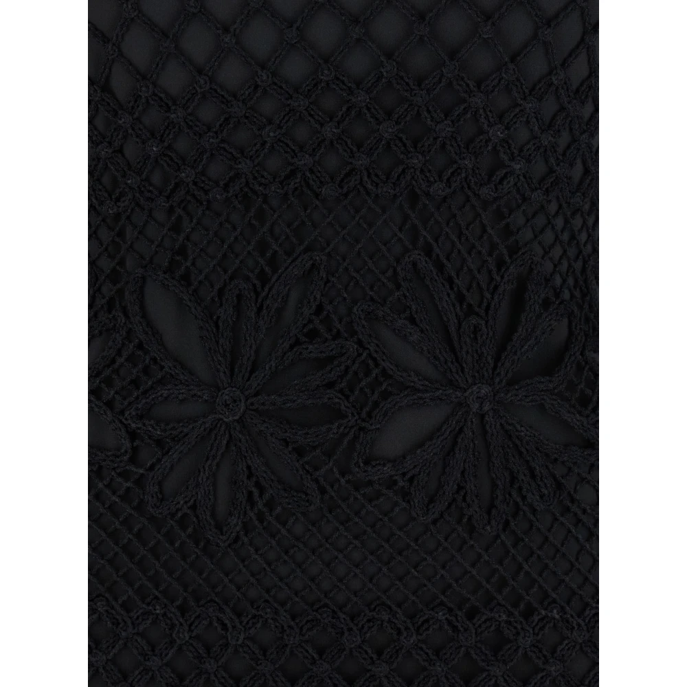 pinko Zwart Fantasie Net Jurk Black Dames