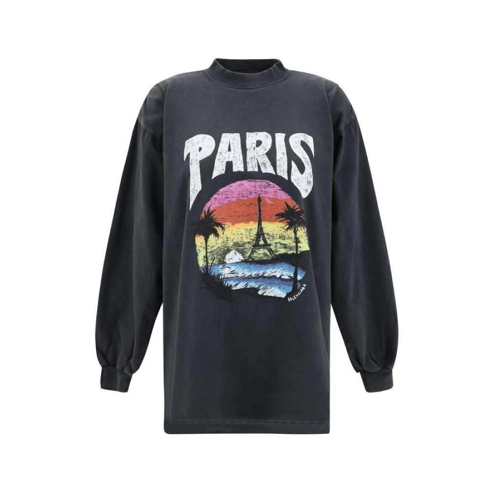 Balenciaga Paris Sunset LS T-shirt Black Dames