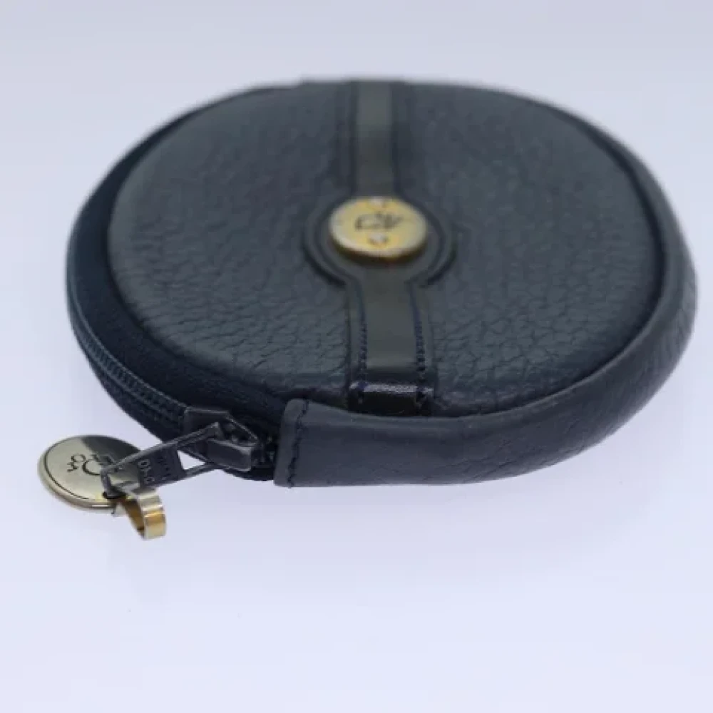 Dior Vintage Pre-owned Leather wallets Blue Dames