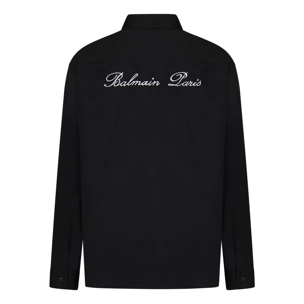 Balmain Zwarte Ss24 Herenshirts Black Heren