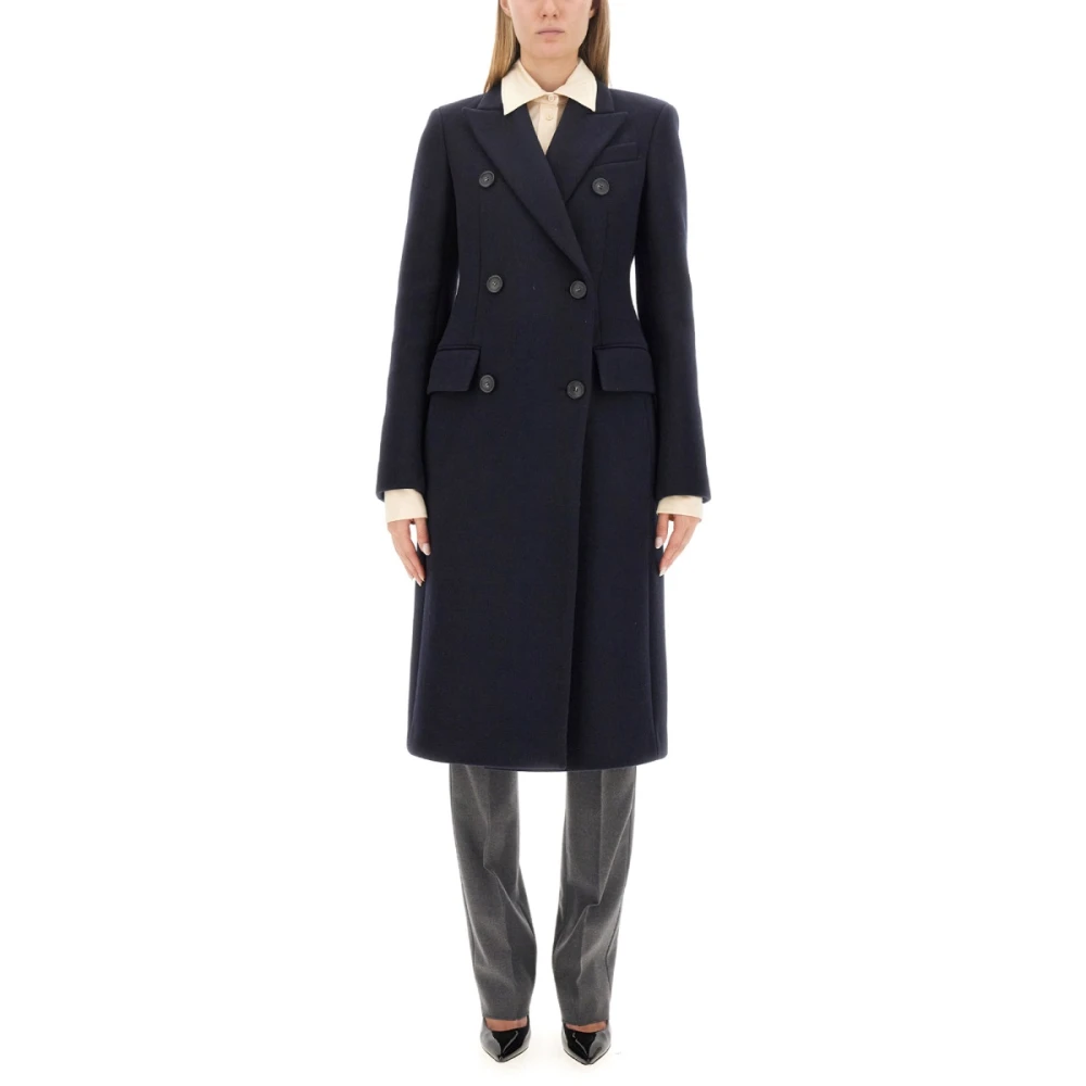 SPORTMAX Luxe enkele winterjas Blue Dames