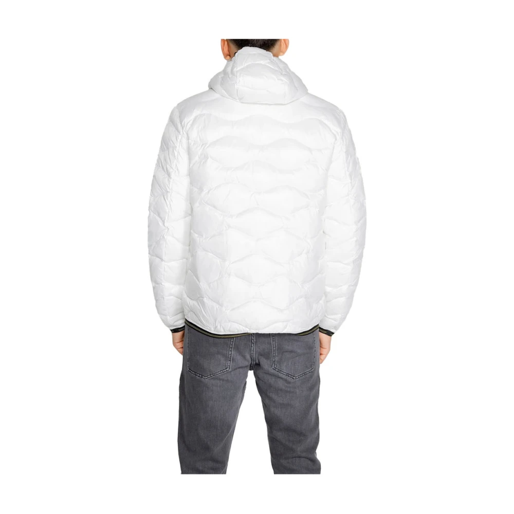 Blauer Witte Winterjas Essentiële Stijl White Heren