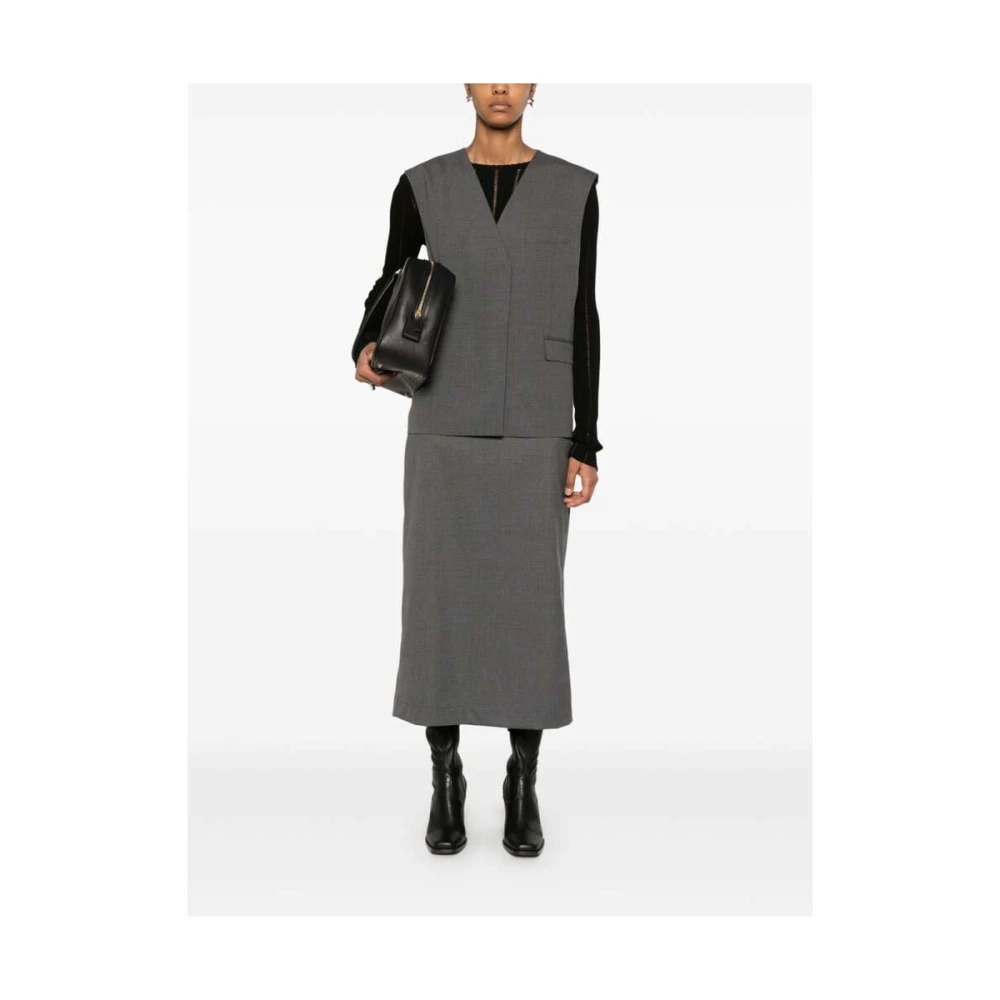 Remain Birger Christensen As Grijs Pencil Rok met Knopen Gray Dames