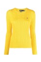 pull-jaune-en-tricot-avec-poney