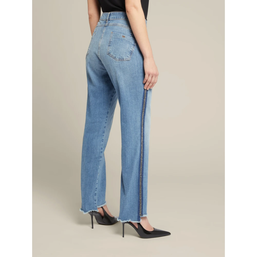 Elena Mirò Reguliere Jeans van BCI-gecertificeerd Katoen met Vintage Effect Blue Dames
