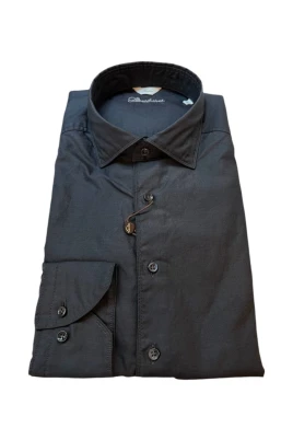 Grå Slimline Twill Skjorta