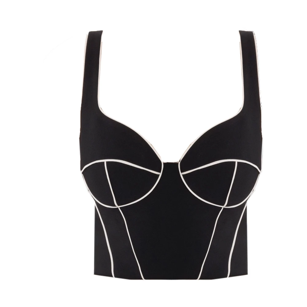 Elisabetta Franchi Mouwloze Polyester Top Black Dames
