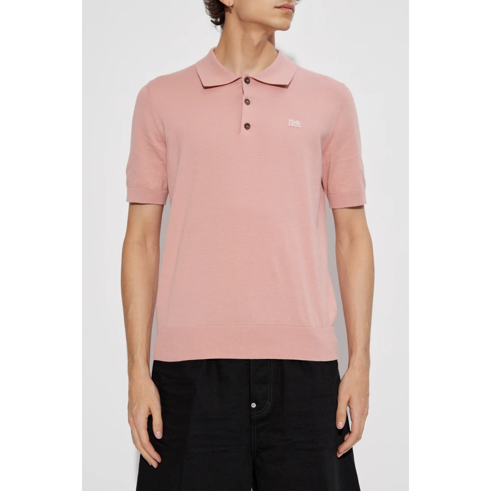 Dsquared2 Katoenen polo met logo Pink Heren