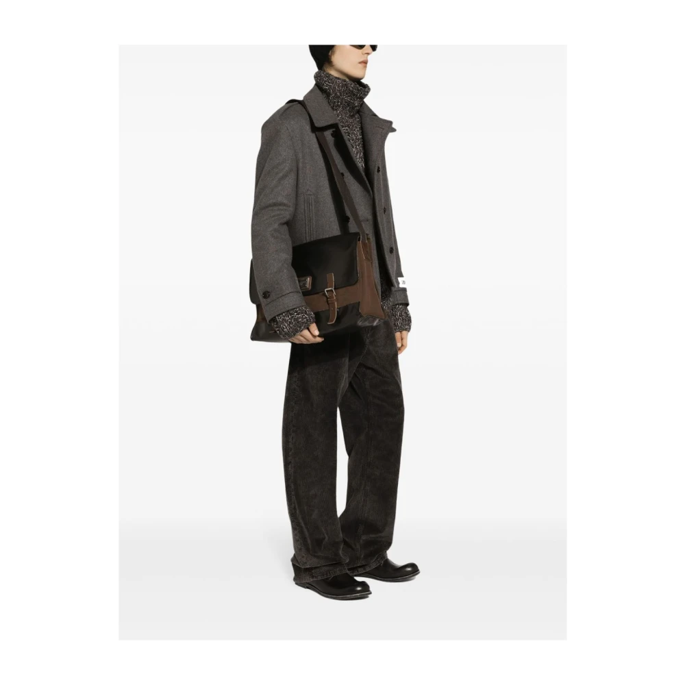 Dolce & Gabbana Grijze Wol Korte Jas Dubbel-Breasted Gray Heren
