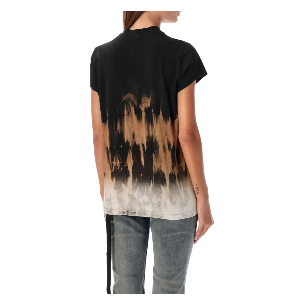 Rick Owens Black Tie-Dye T-Shirt Terra Black Dames