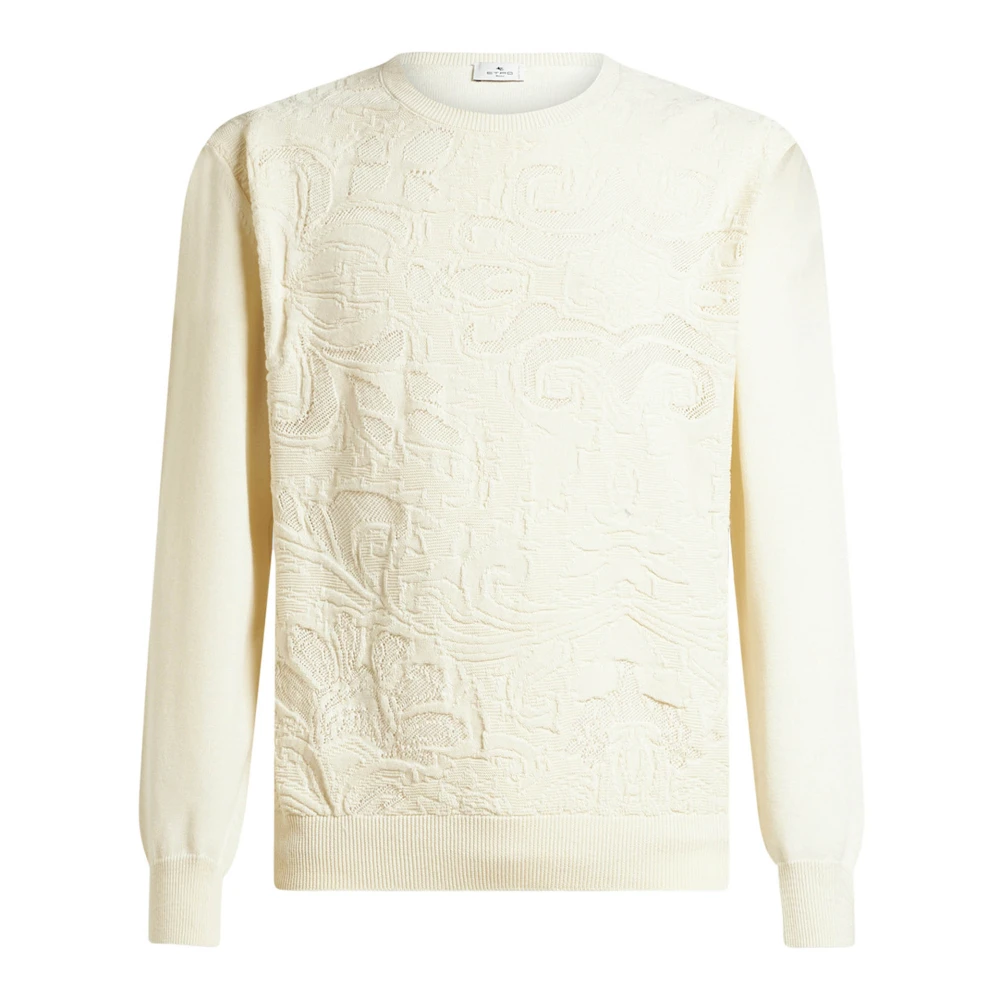 ETRO Ivoor Trui met Openwerk Patroon Beige Heren