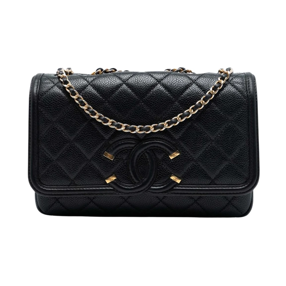 Chanel Vintage Women's Black Pre-Owned Flap Bag