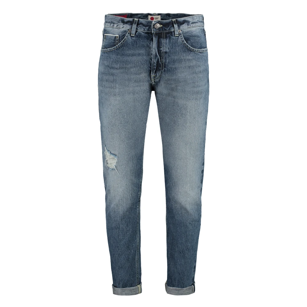 Dondup Distressed Icon Jeans med Graverad Logotyp Blue, Herr