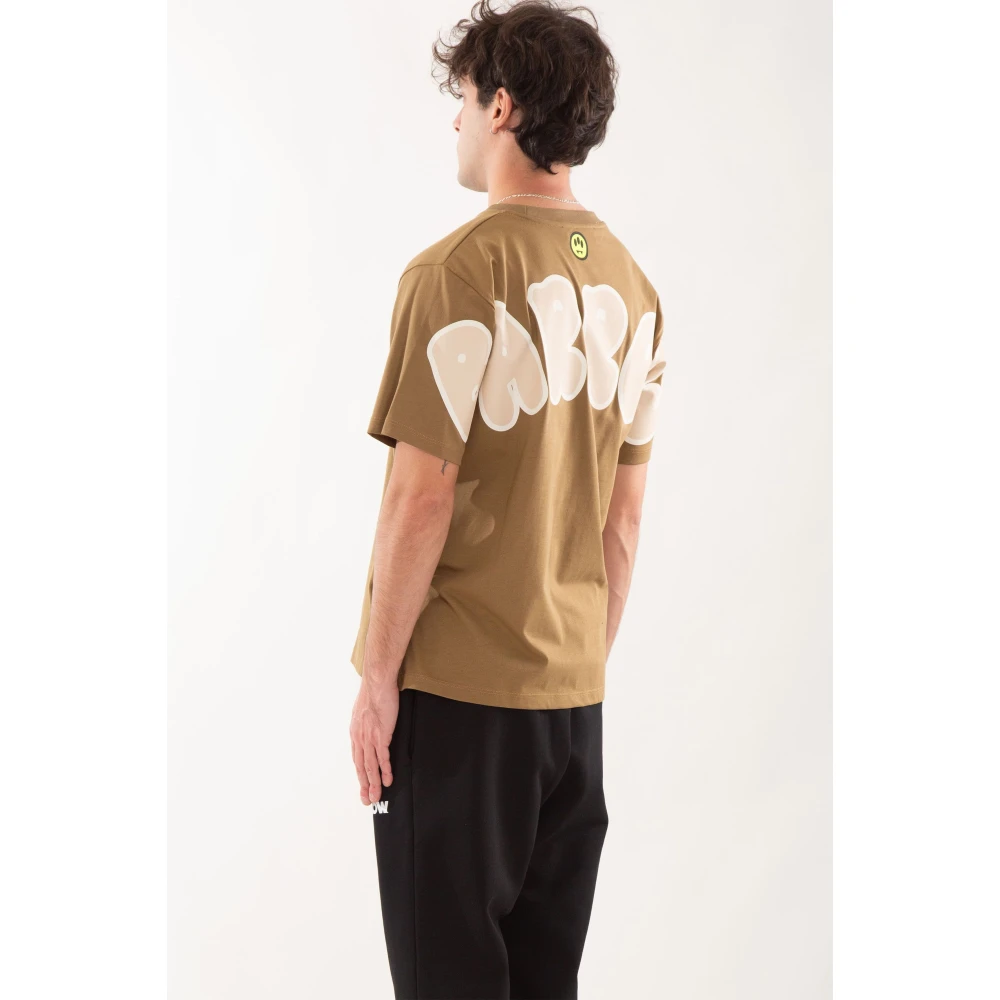 Barrow Achter Logo Tee Klassieke Stijl Brown Heren