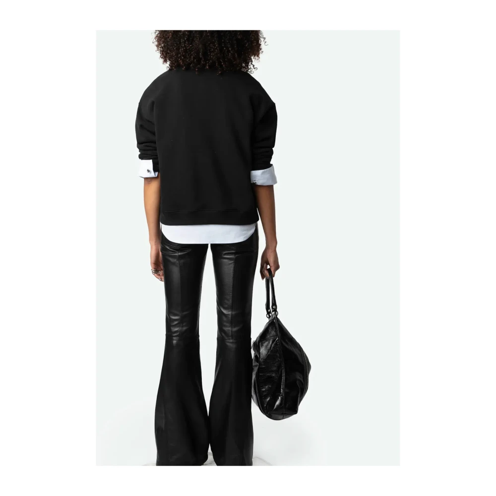 Zadig & Voltaire Zwarte Oversize Love Yourself Sweatshirt met Strass Black Dames