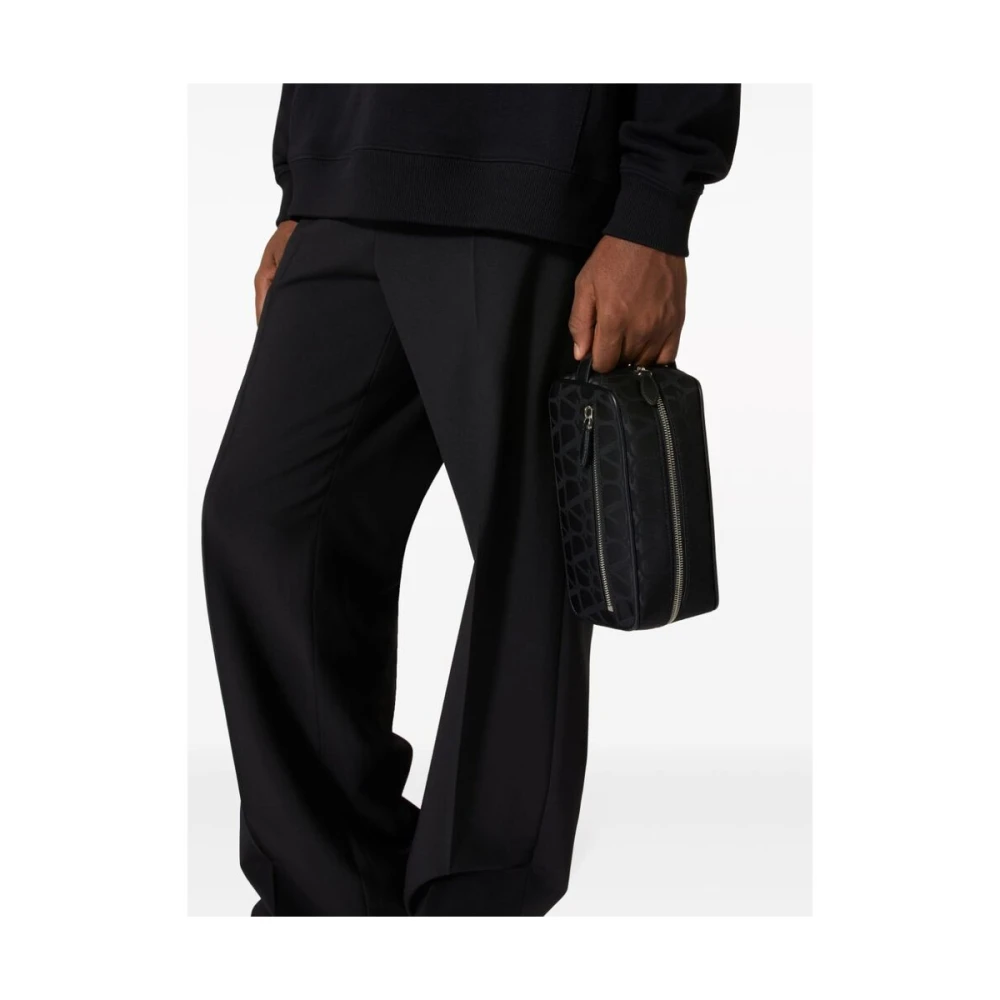 Valentino Garavani Zwarte Nylon Iconographe Toilettas Black Heren