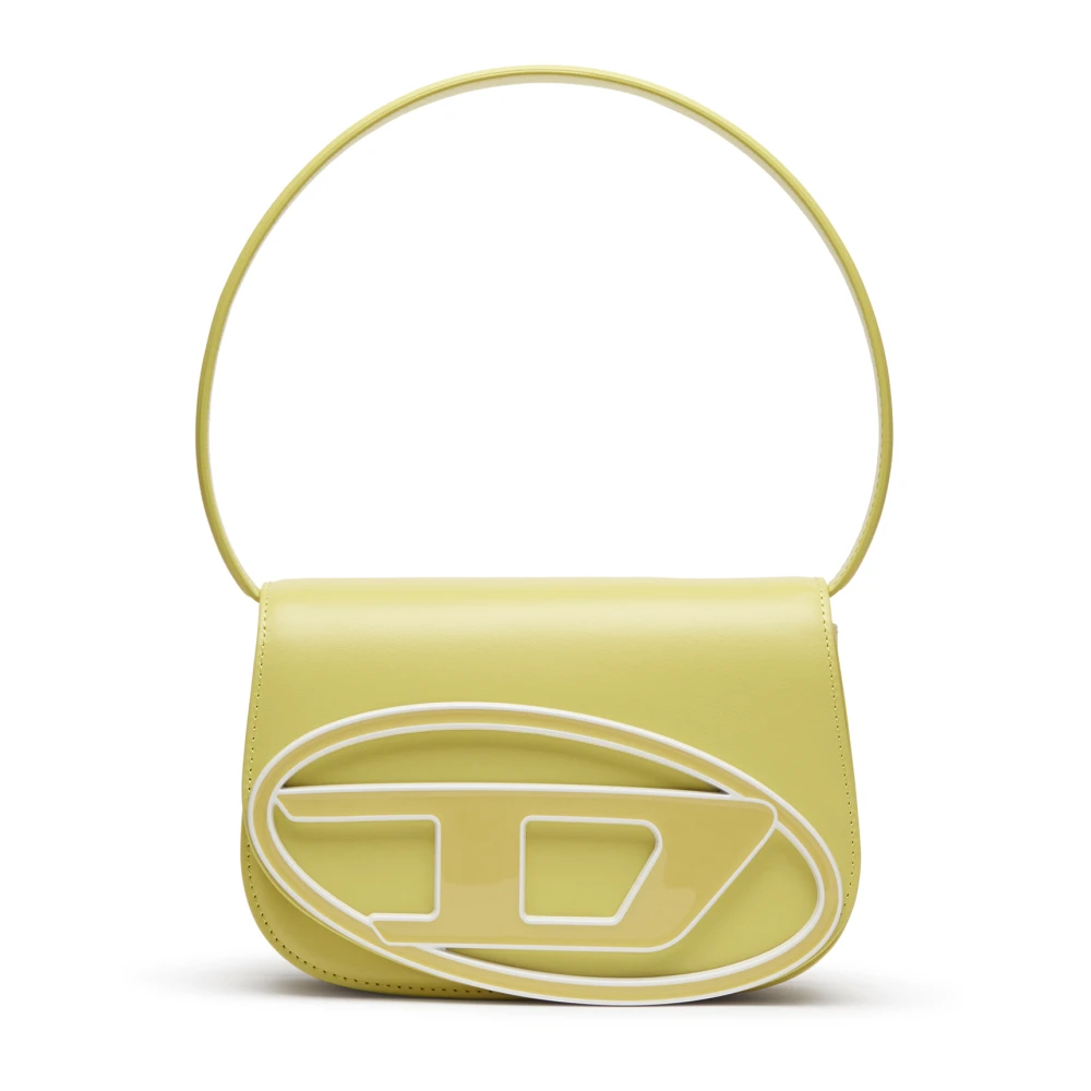 Diesel 1DR Iconic shoulder bag in pastel leather Yellow Dames