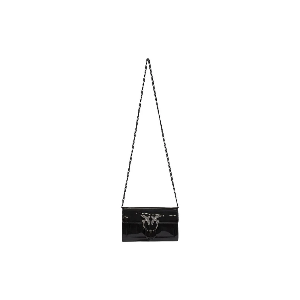 pinko Zwarte Polyester Portemonnee met Meerdere Compartimenten Black Dames
