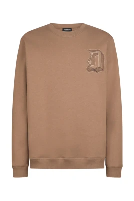 Långärmad bomullssweatshirt med broderad D-logotyp