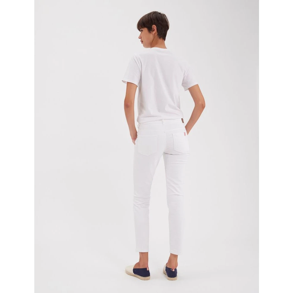 Ines De La Fressange Paris Bamboe slim fit witte katoenen jeans x Notify White Dames