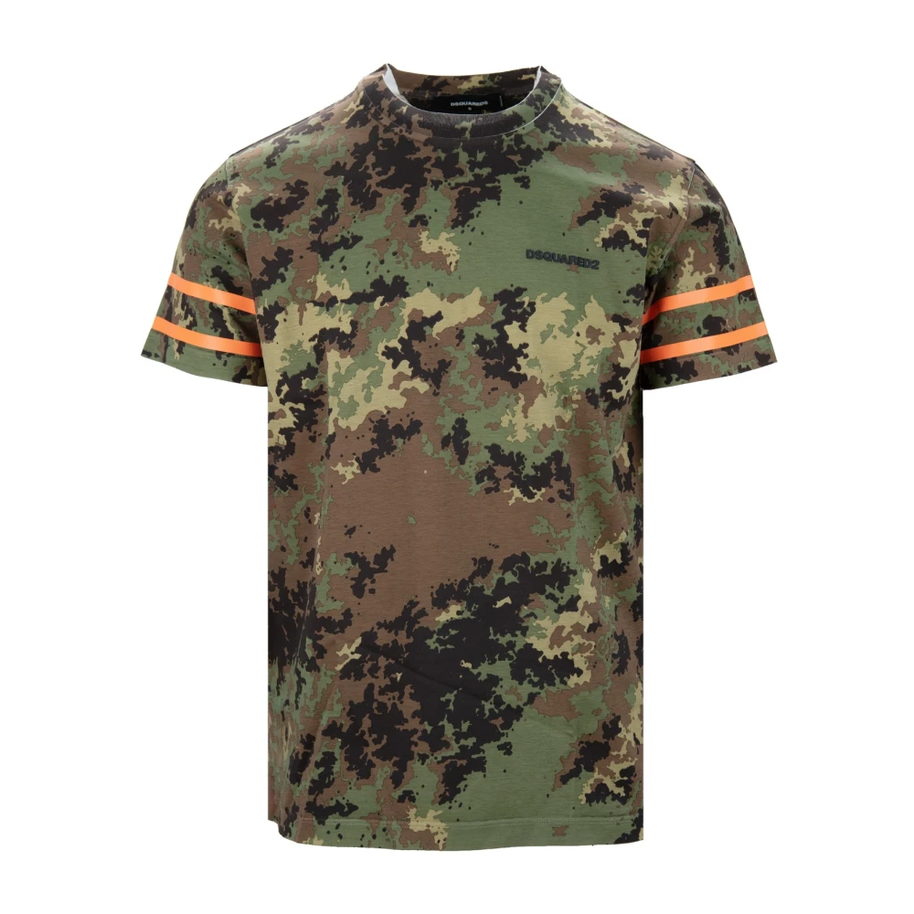 Dsquared2 Camouflage Militaire Stijl Heren T-shirt Multicolor Heren