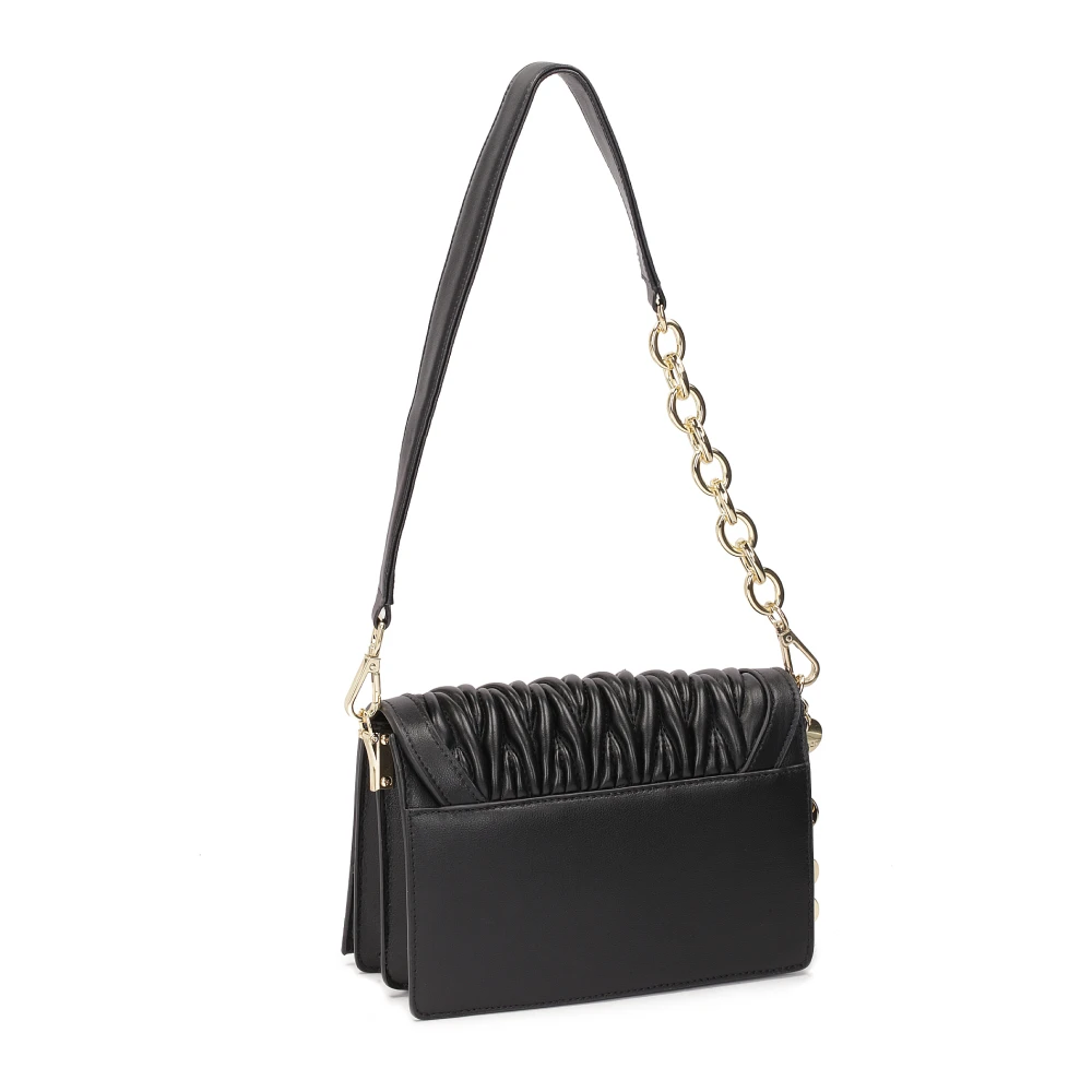 Kazar Zwarte handtas versierd met een plooi Black Dames