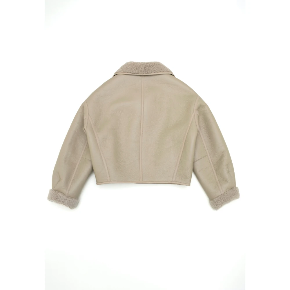 Just Things we Like Aimi Omkeerbare Shearling Jas Beige Dames