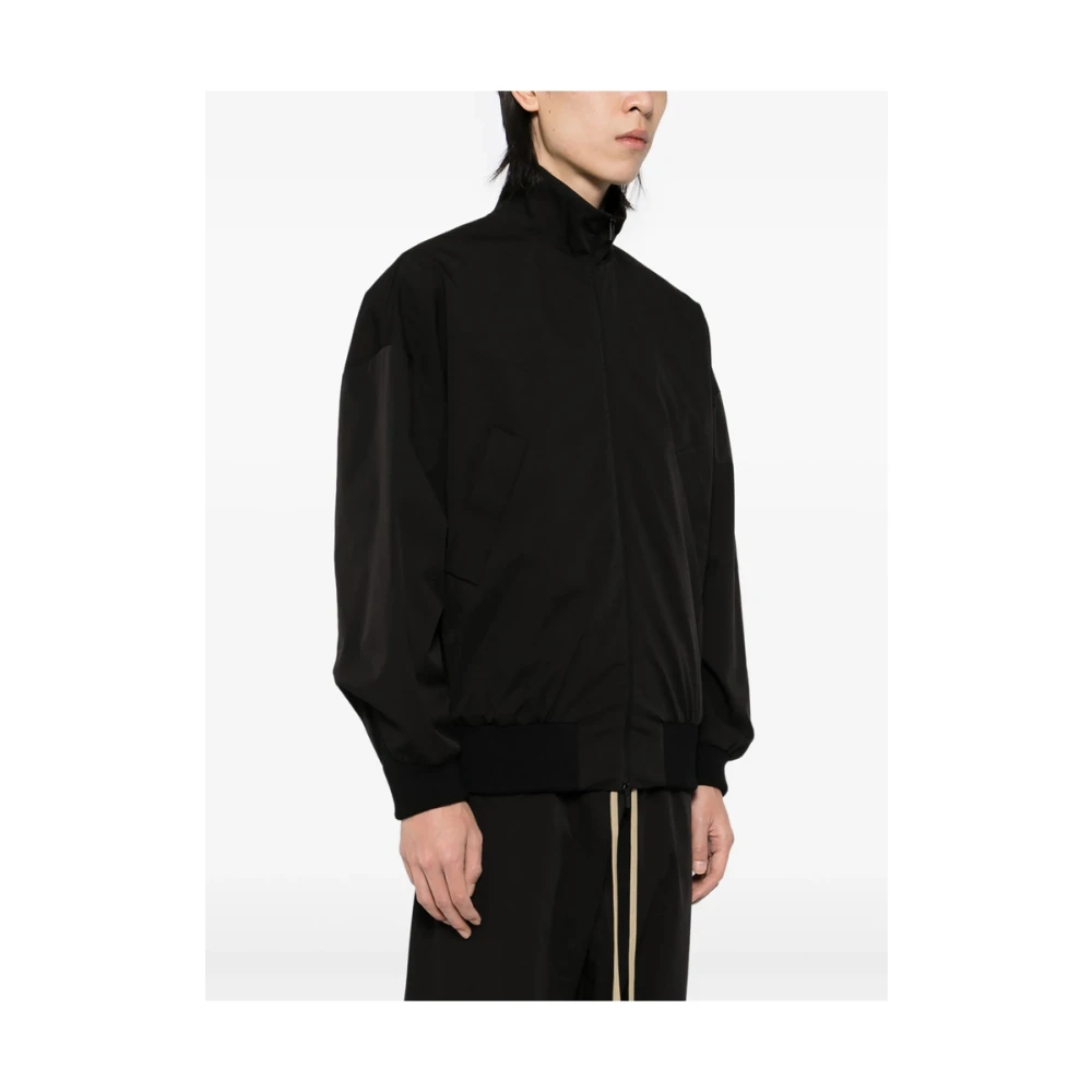 Fear Of God Zwarte Jas met Ritssluiting en Ribdetails Black Heren