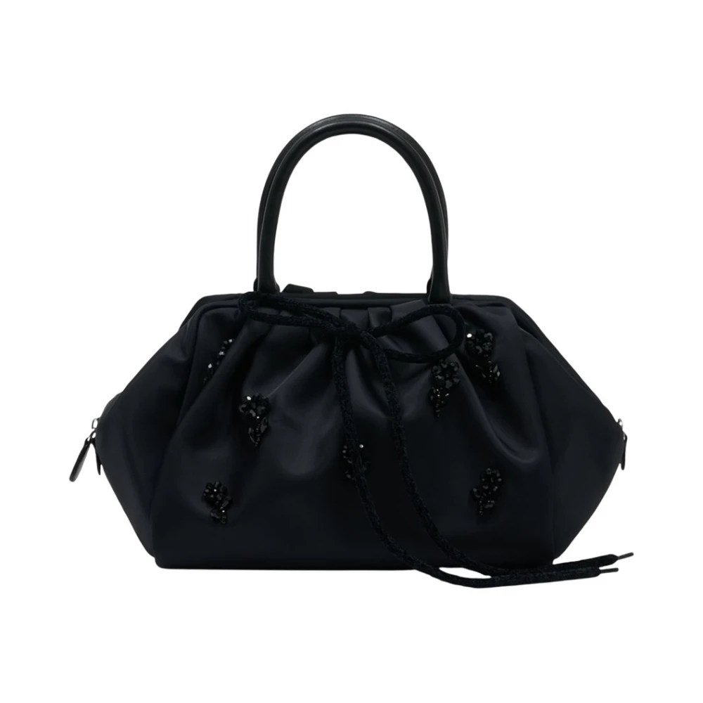 Simone Rocha Black Gathered Top Handle Bag - Female - Handbags - One Size - Bags