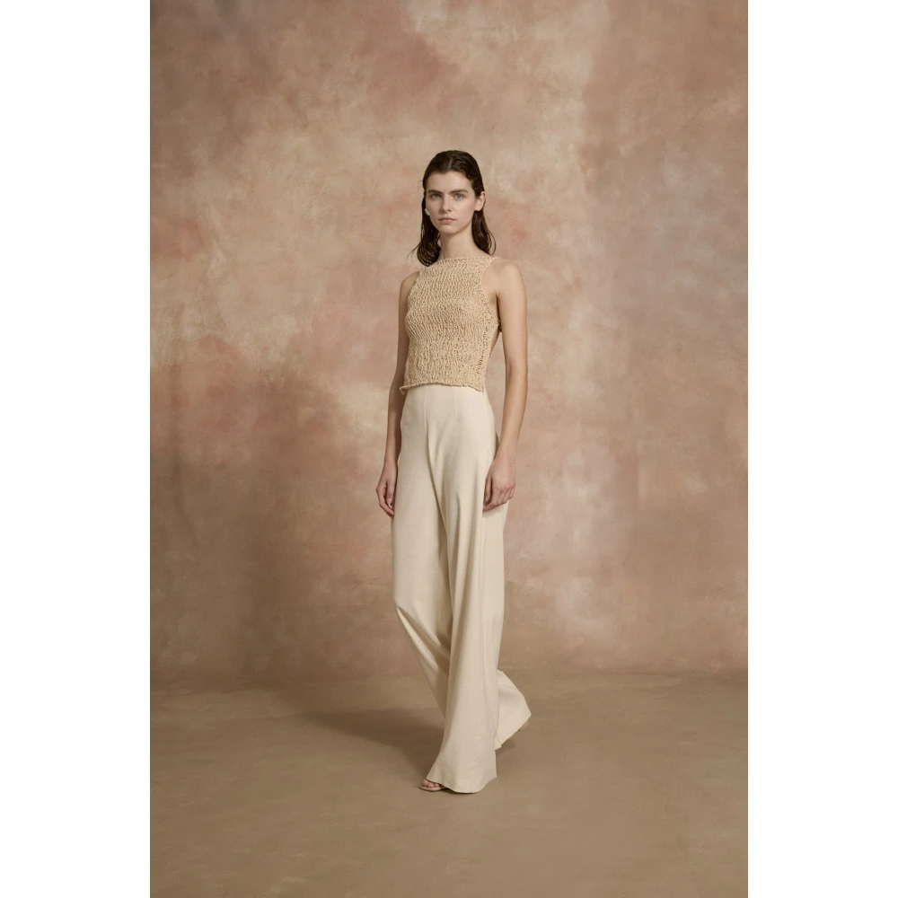 Cortana Hanami beige katoenen gebreide top Beige Dames