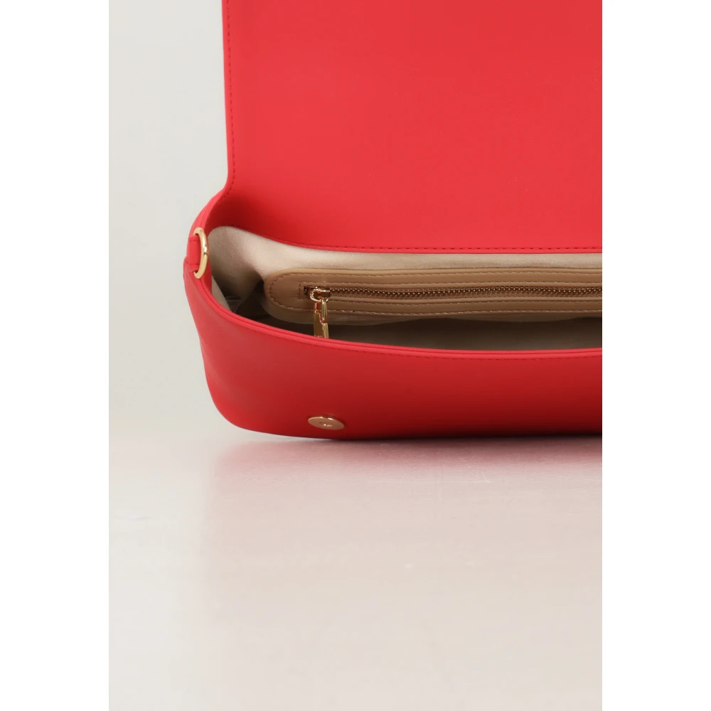 Love Moschino Rode handtas met gouden logoketting Red Dames