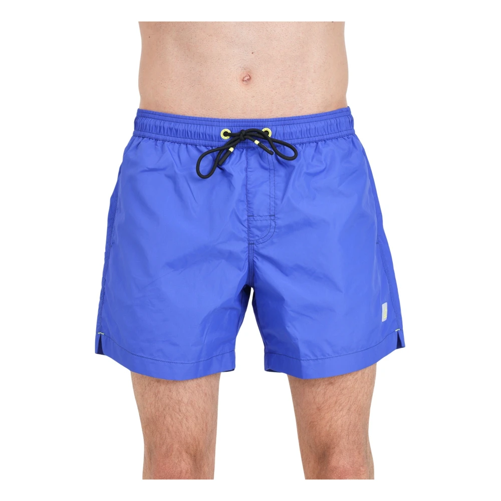 4Giveness Blauwe Zee Shorts met Logo Patch Blue Heren