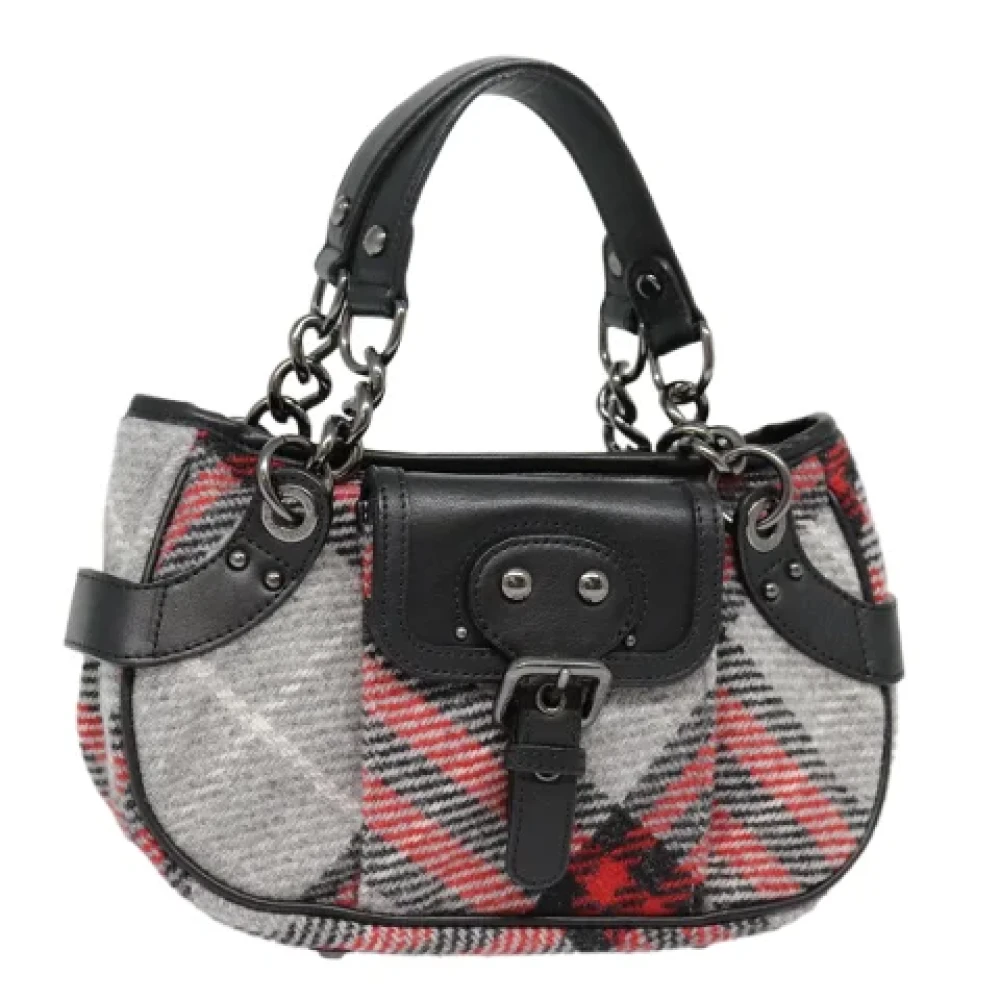 Burberry Vintage Pre-owned Wool handbags Gray Dames