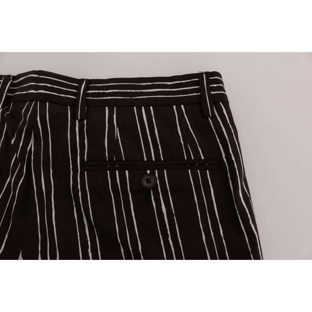 Dolce & Gabbana Gestreepte Hennep Casual Shorts Brown Heren