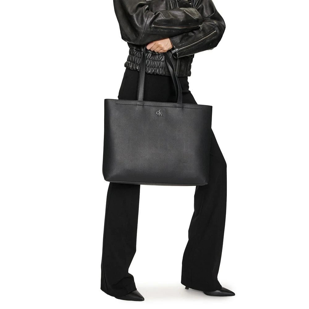 Calvin Klein Jeans Zwarte Dames Handtas van Kunstleer Black Dames