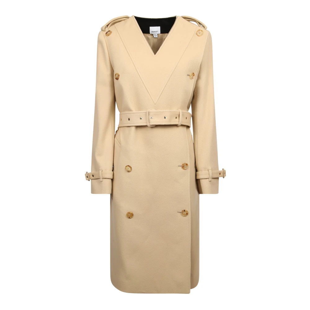 Burberry Women's Beige Day Dresses,, Elegant Wool Blend Dress 2XS
