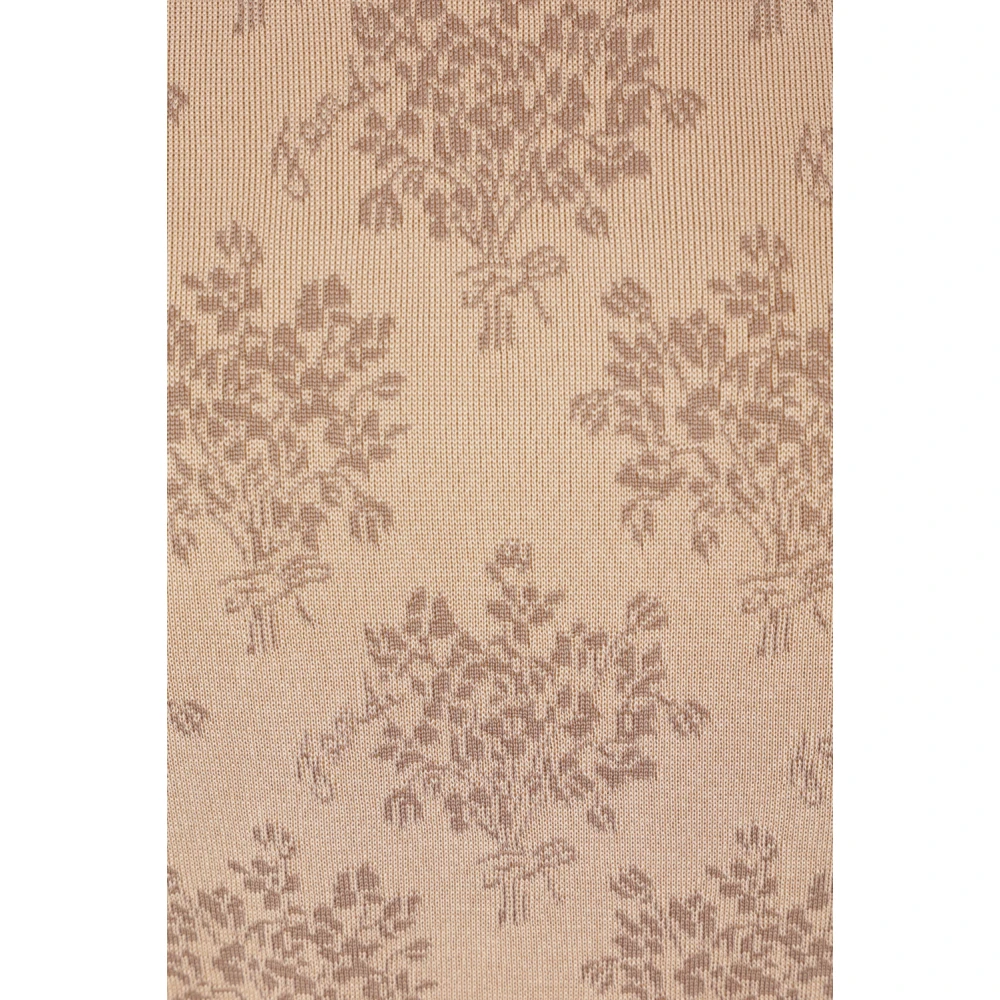 Fendi Bloemen Jacquard Cropped Sweaters Beige Dames