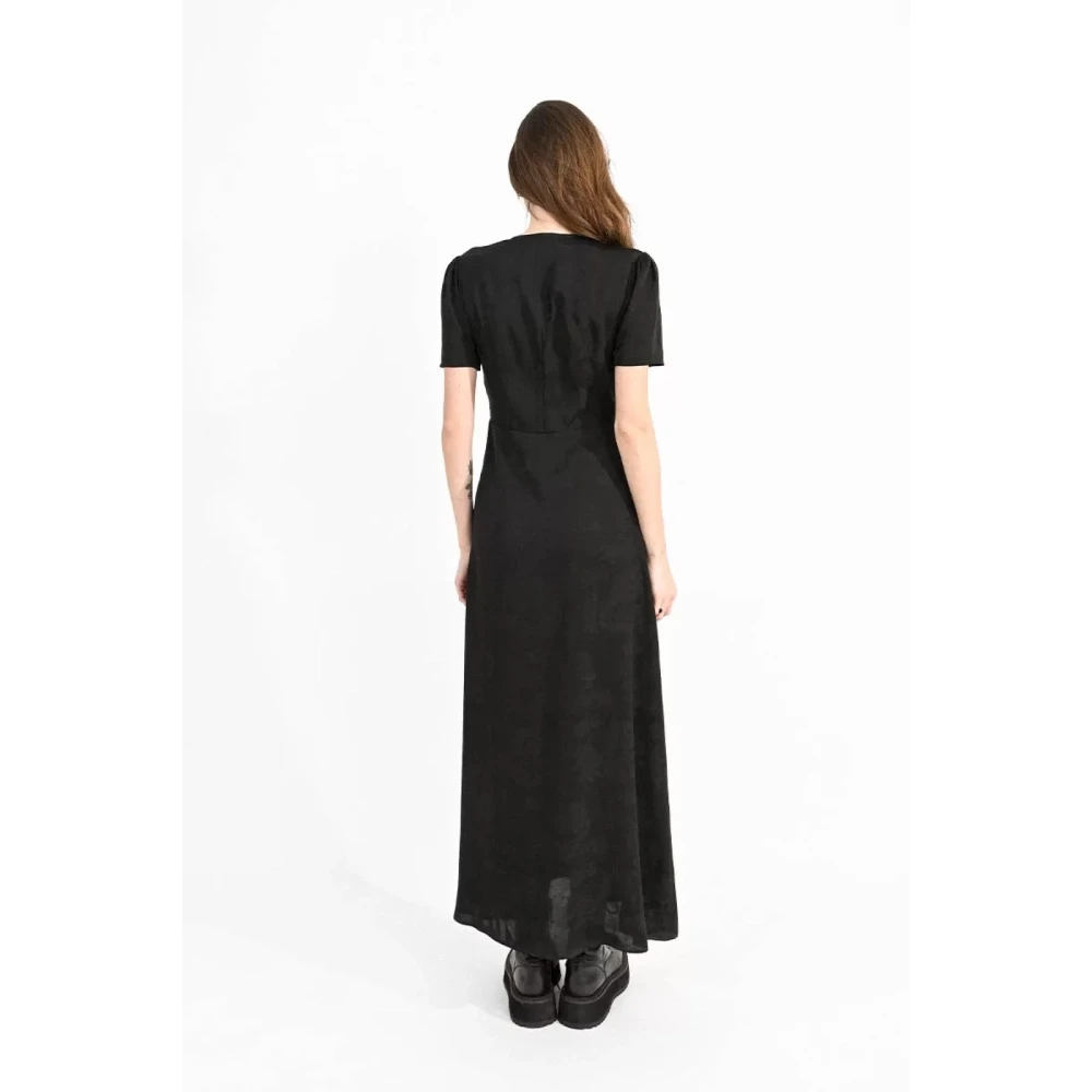 Molly Bracken Tone-op-tone lange jurk Zwart Black Dames