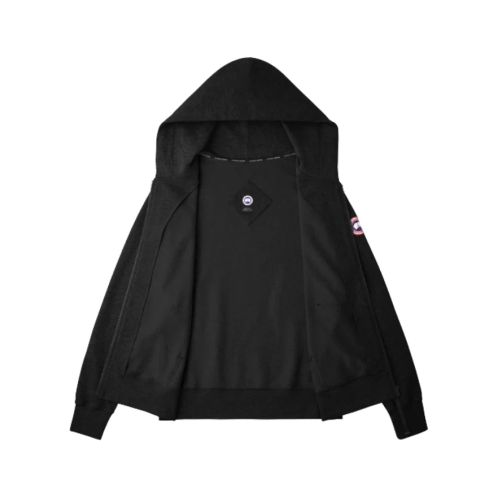 Canada Goose Zwarte katoenen sweatshirt met rits Black Heren